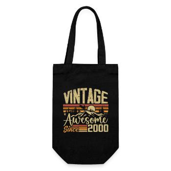 Vintage 2000 Retro 2000 Geburtstagsgeschenk - Geschenkbeutel für Flaschen - Schwarz - Vorne
