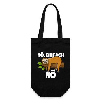 Faultier Nö, einfach Nö - Spruch - Geschenkbeutel für Flaschen - Schwarz - Vorne