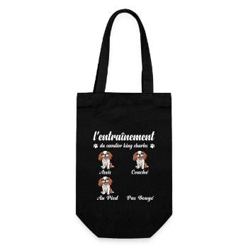 Cavalier King Charles Humor Woman Cavalier King - Gift Bag for Bottles - black - Front