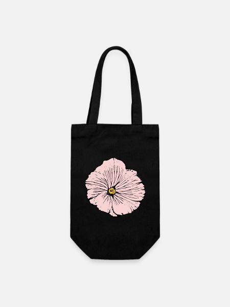 Blume rosa pinke Blume Blumen pink rosa Blumen - Geschenkbeutel für Flaschen - Schwarz