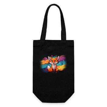 Fuchs - Illustration - Geschenkbeutel für Flaschen - Schwarz - Vorne