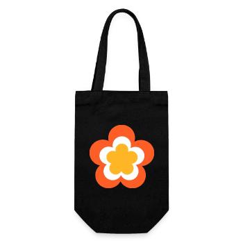 70er Jahre Blume Hippie Festival Kostüm - Geschenkbeutel für Flaschen - Schwarz - Vorne