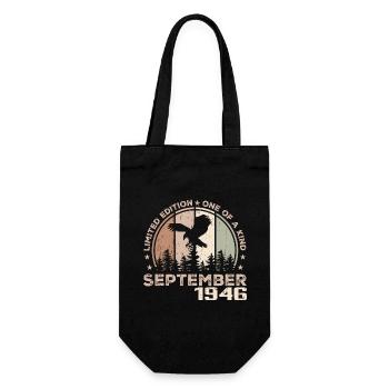 Unvergleichlich seit September 1946 78 Jubiläum - Geschenkbeutel für Flaschen - Schwarz - Vorne