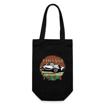 70. Geburtstag - Klassiker - Vintage since 11/1954 - Geschenkbeutel für Flaschen - Schwarz - Vorne