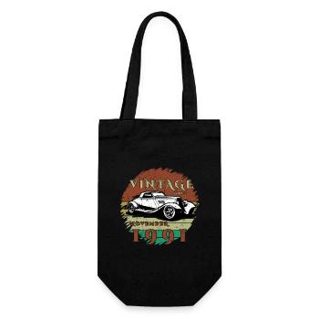 33. Geburtstag - Klassiker - Vintage since 11/1991 - Geschenkbeutel für Flaschen - Schwarz - Vorne