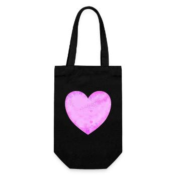 pink heart - Gift Bag for Bottles - black - Front