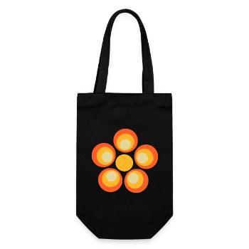 des années 70 motif de fleur - Sac à bouteille - noir - Devant