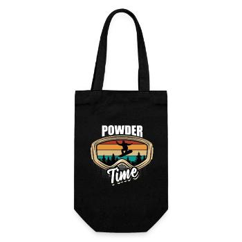 It's Powder Time, Snowboard, Halfpipe, Winter Sports - Gift Bag for Bottles - black - Front