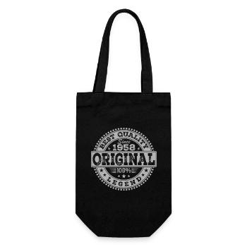 66. Geburtstag Original 1958 Vintage-Geschenk - Geschenkbeutel für Flaschen - Schwarz - Vorne
