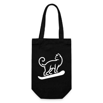 Cat Snowboard Snowboarder Minimaliste - Sac à bouteille - noir - Devant