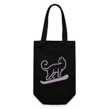 Cat Snowboard Snowboarder Minimaliste - Sac à bouteille - noir - Devant
