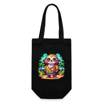 Cute holiday sloth - Gift Bag for Bottles - black - Front