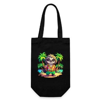 Paresseux mignon des vacances - Sac à bouteille - noir - Devant