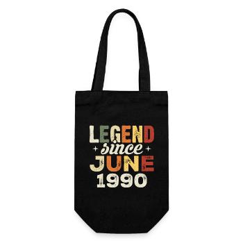 Juni 1990 Geburtstagsgeschenk Juni 1990 Juni 1990 - Geschenkbeutel für Flaschen - Schwarz - Vorne
