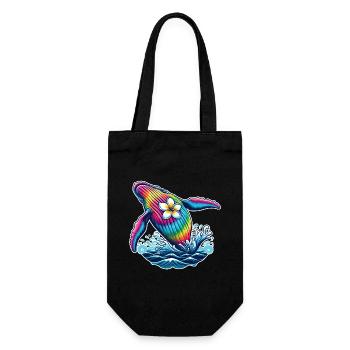 Tie Dye Wal Kreuzfahrt Urlaub 2024 Hawaii - Geschenkbeutel für Flaschen - Schwarz - Vorne