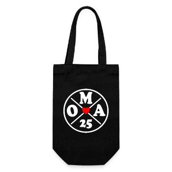 Oma 2025 - Geschenkbeutel für Flaschen - Schwarz - Vorne