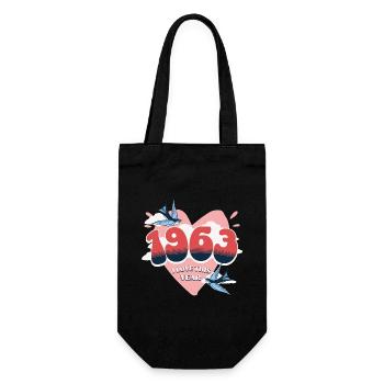 Geburtstag 60 Jahre verehrt Geburtsjahr 1963 - Geschenkbeutel für Flaschen - Schwarz - Vorne