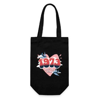 Geburtstag 50 Jahre verehrt Geburtsjahr 1973 - Geschenkbeutel für Flaschen - Schwarz - Vorne
