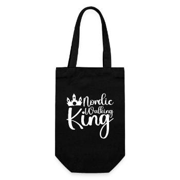 Nordic-Walking-Mann König des Nordic Walking - Geschenkbeutel für Flaschen - Schwarz - Vorne
