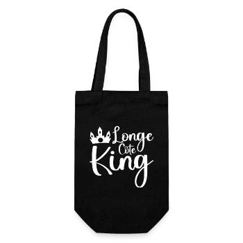 Humor an der Sportküste König der Longe - Geschenkbeutel für Flaschen - Schwarz - Vorne