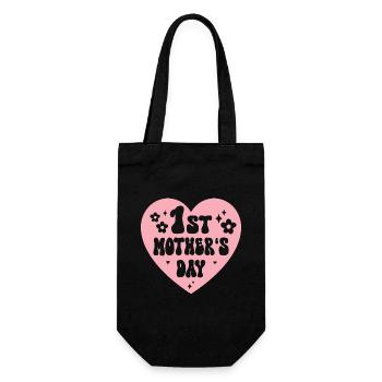 Erster Muttertag Mama - Geschenkbeutel für Flaschen - Schwarz - Vorne