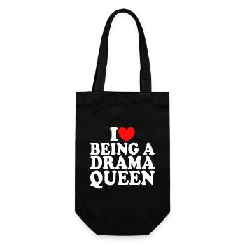 Ich liebe Drama Ich liebe es, eine Drama-Queen zu sein - Geschenkbeutel für Flaschen - Schwarz - Vorne