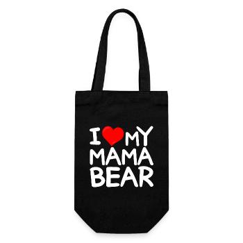 J'adore Ma Maman Ours - J'aime Ma Maman Ours - Sac à bouteille - noir - Devant