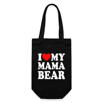 J'aime Ma Maman Ours - J'adore Ma Maman Ours - Sac à bouteille - noir - Devant