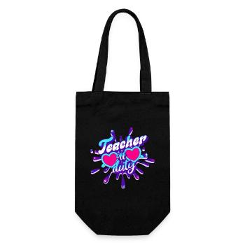 Last day school holidays summer teacher - Gift Bag for Bottles - black - Front