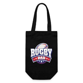 Vater Rugby-Spieler Geschenk Papa Rugby-Unterstützer - Geschenkbeutel für Flaschen - Schwarz - Vorne