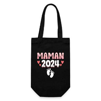 Femme Grossesse Annonce Enfant Future Maman 2024 - Sac à bouteille - noir - Devant