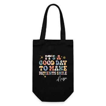A good day quote phrase motivation nurse - Gift Bag for Bottles - black - Front