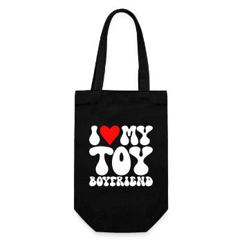 Love my boyfriend humor I love my boyfriend - Gift Bag for Bottles - black - Front