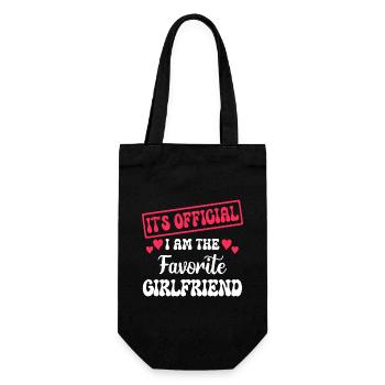 Ich bin Die Lieblingsfreundin Junggesellenabschied & Hochzeit - Geschenkbeutel für Flaschen - Schwarz - Vorne