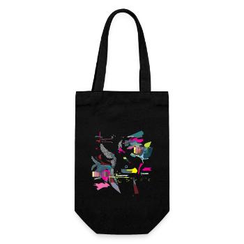 "Colorful Bird" in Pink - Gift Bag for Bottles - black - Front