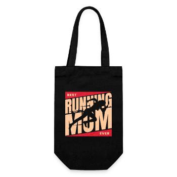 Marathonläufer Mama Beste Läuferin Mama - Geschenkbeutel für Flaschen - Schwarz - Vorne