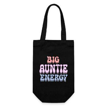 Tante voller Energie Humor Tante Leben - Geschenkbeutel für Flaschen - Schwarz - Vorne