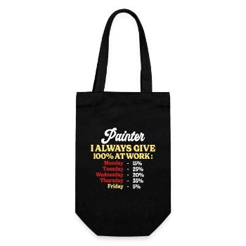100% At Work Funny Painter Quote - Gift Bag for Bottles - black - Front