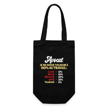 100% Au Travail Citation Drôle Travail Avocat - Sac à bouteille - noir - Devant