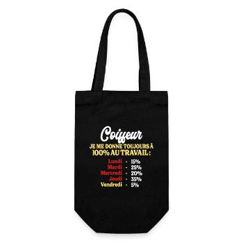 100% Au Travail Citation Drôle Coiffeur - Sac à bouteille - noir - Devant
