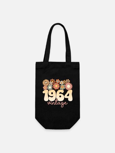 Jahrgang Frau Jahr 1964 60 Jahre Jubiläum - Geschenkbeutel für Flaschen - Schwarz