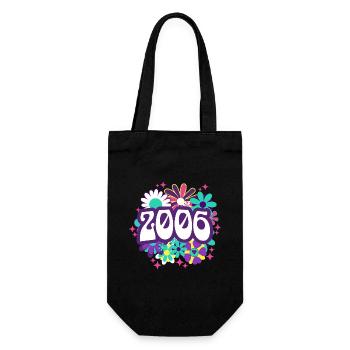 Retro Groovy Jahr 2006 Frau 18 Jahre alt Geburtstag - Geschenkbeutel für Flaschen - Schwarz - Vorne
