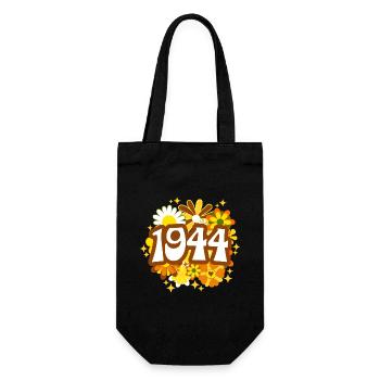 Retro Groovy Jahr 1944 Frau 80 Jahre Jubiläum - Geschenkbeutel für Flaschen - Schwarz - Vorne