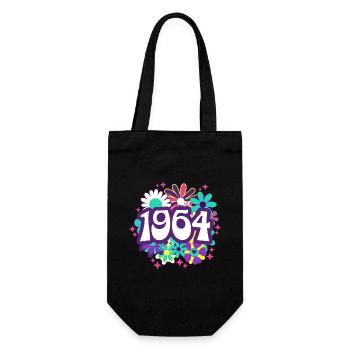 Retro Groovy Jahr 1964 Frau 60 Jahre Jubiläum - Geschenkbeutel für Flaschen - Schwarz - Vorne
