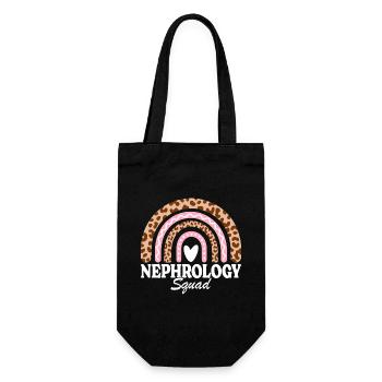 Regenbogen-Nephrologie-Krankenschwester-Team - Geschenkbeutel für Flaschen - Schwarz - Vorne