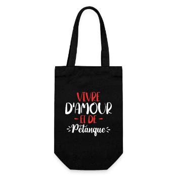 Vivre D'Amour Et De Pétanque Humour Pétanque - Sac à bouteille - noir - Devant