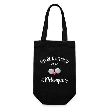 Vivre D'Amour Et De Pétanque Humour Pétanque - Sac à bouteille - noir - Devant