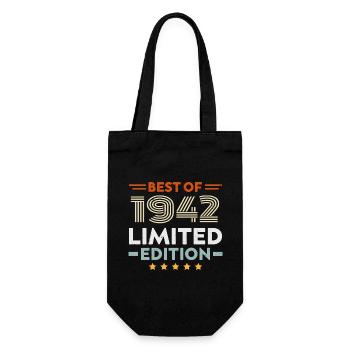 Retro 1942 Vintage 82nd Birthday Gift 82 Years Old - Gift Bag for Bottles - black - Front