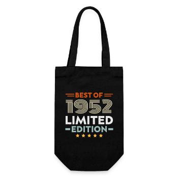 Retro 1952 Vintage Gift 72nd Birthday 72 Years - Gift Bag for Bottles - black - Front