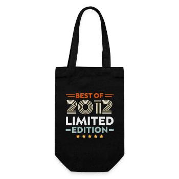 Retro 2012 Vintage Geschenk 12. Jubiläum 12 Jahre - Geschenkbeutel für Flaschen - Schwarz - Vorne